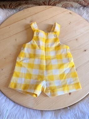 Healthtex Yellow and White Gingham Kids Overalls